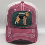 Airedale Dog Breed On Burgundy Vintage Distressed Trucker Hat