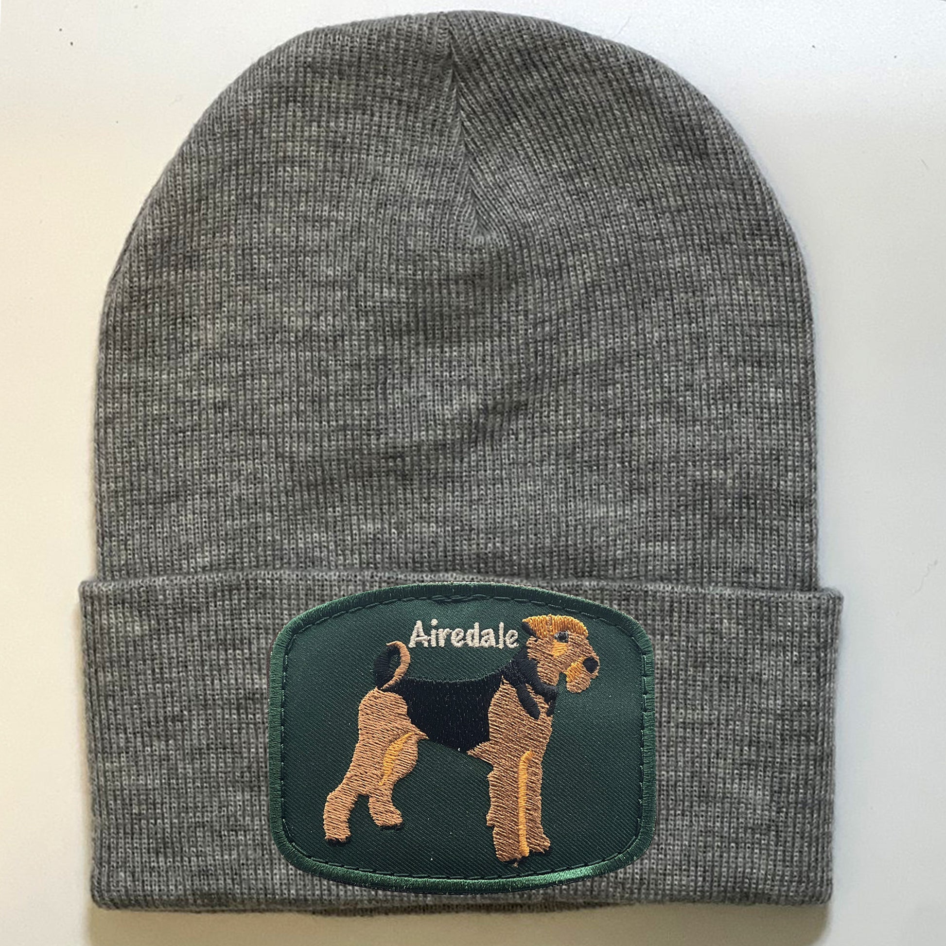 Airedale Dog Breed on Cotton Wool Beanie 