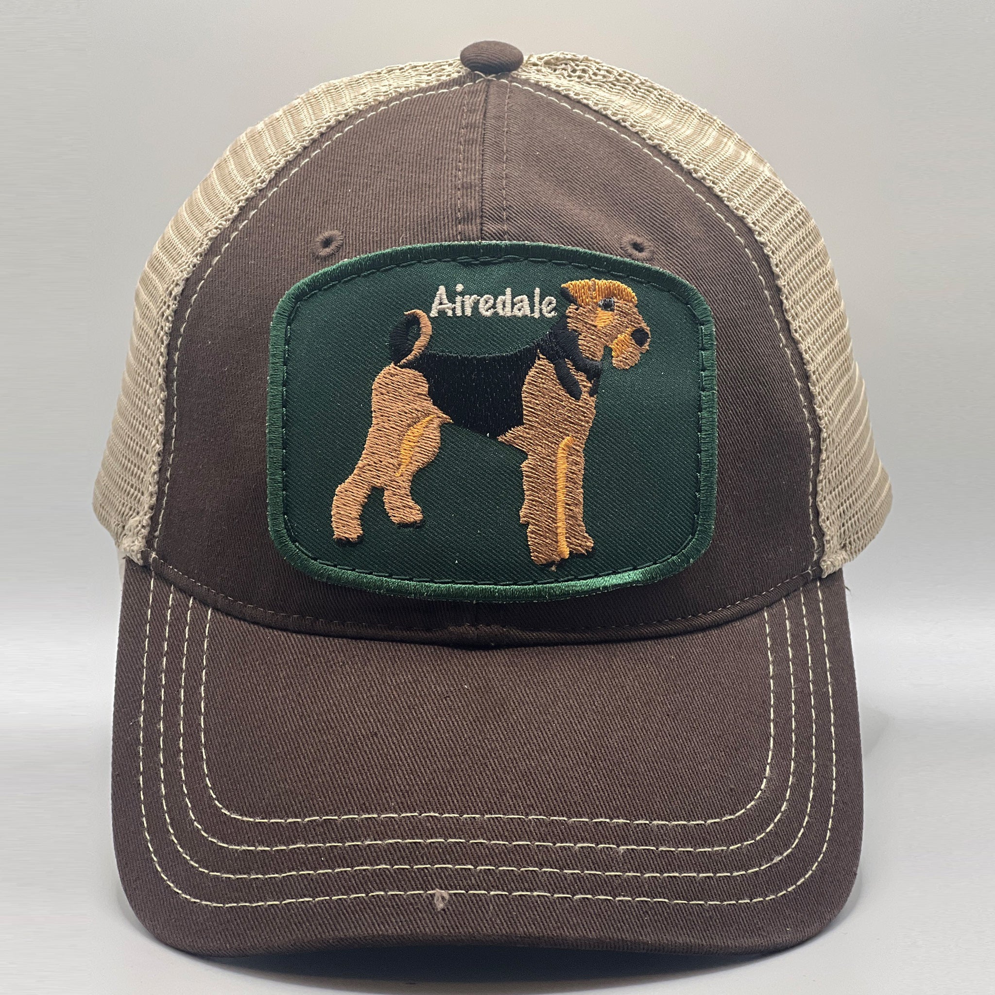 Airedale Dog Hat Garment Washed Trucker 