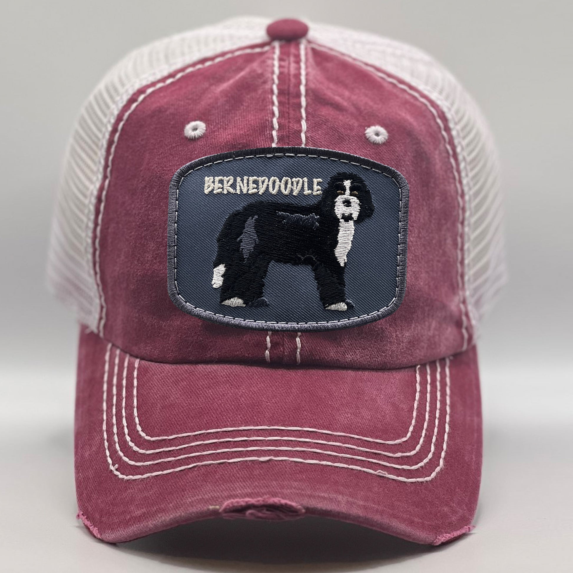 Trucker Hat With Bernedoodle Dog Patch