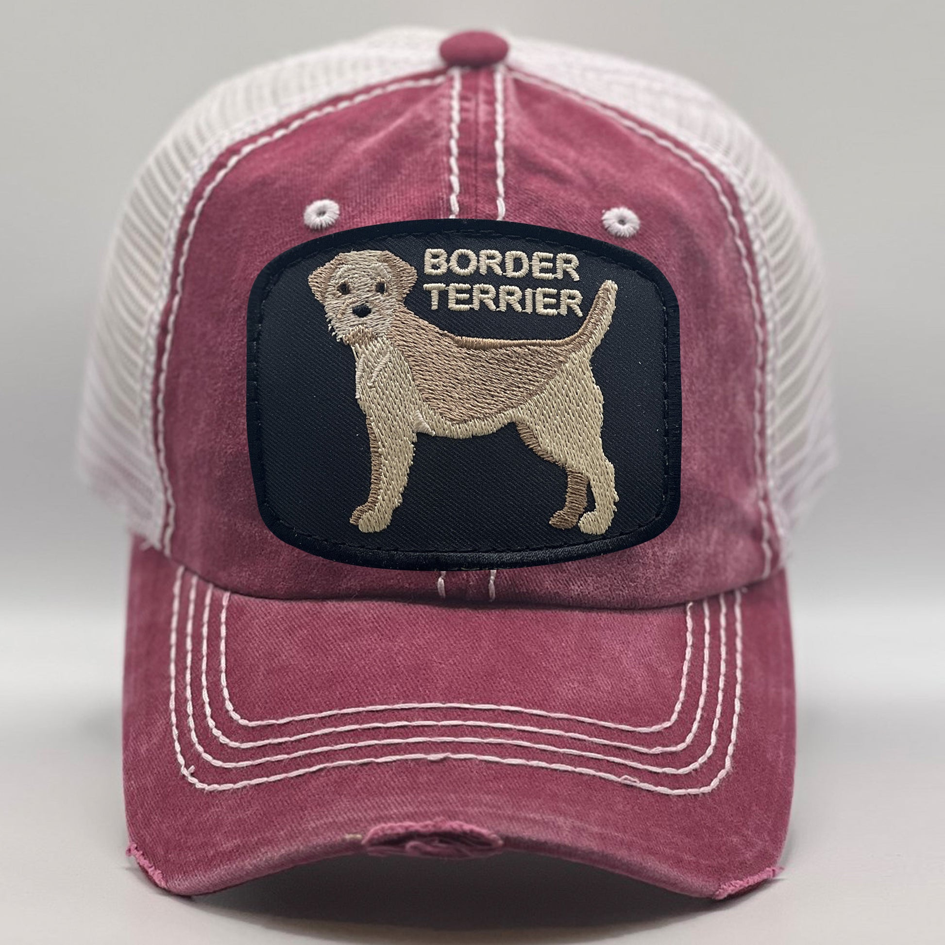 Red Trucker Hat With Border Terrier Image