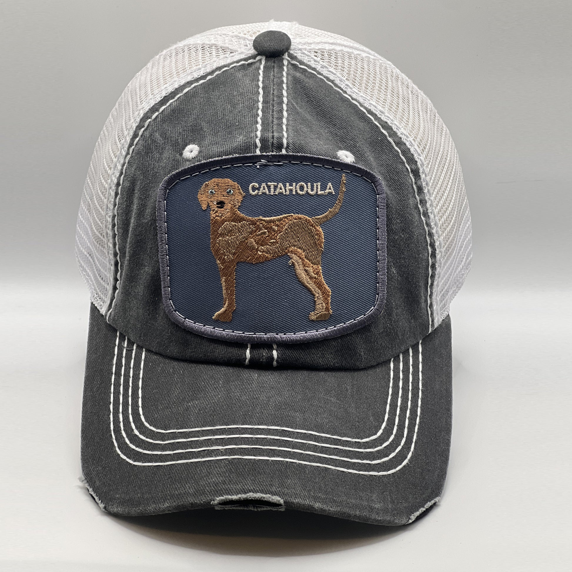 Mesh Baseball Hat With Catahoula Leopard Dog