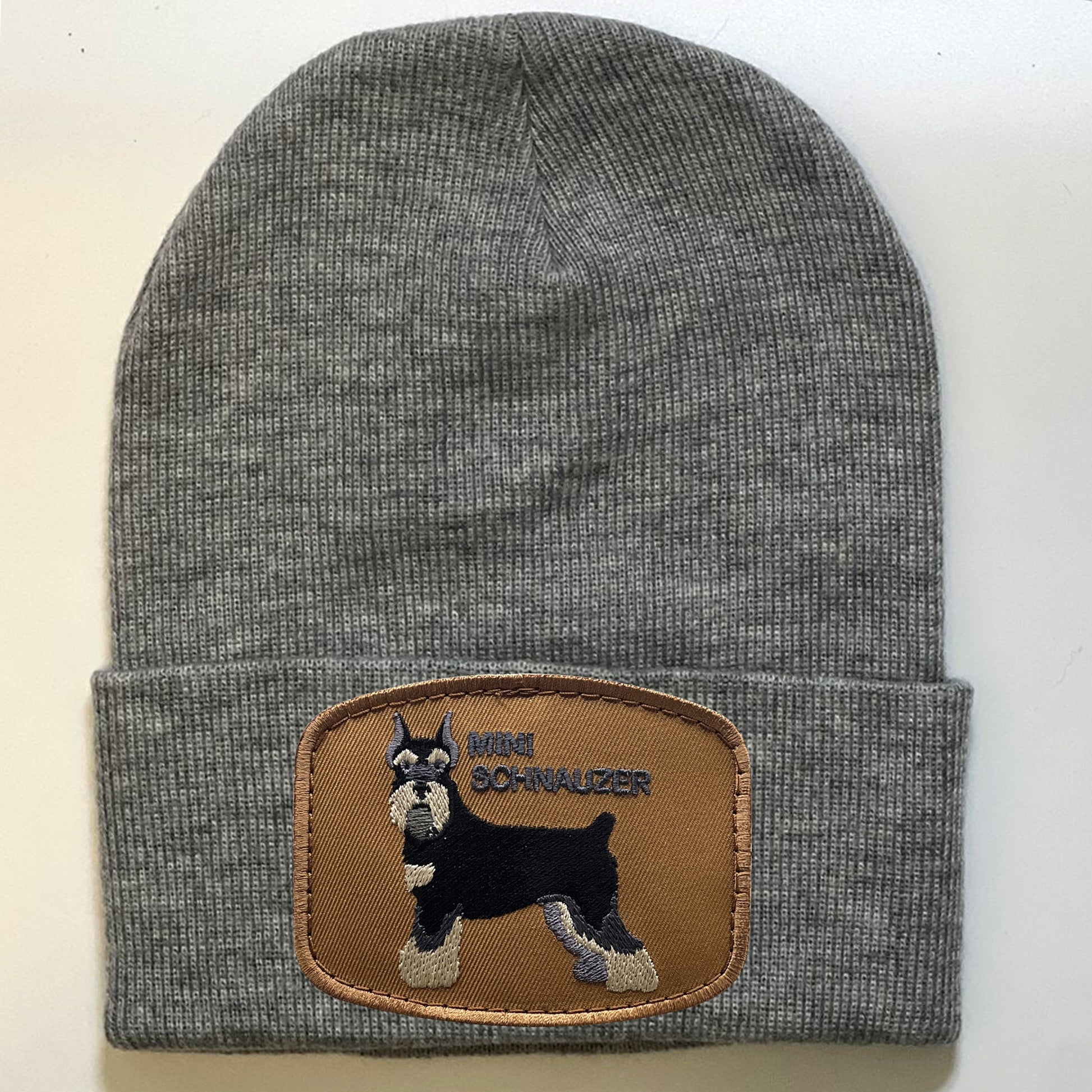 Mini Schnauzer Dog Patch Wool Hats