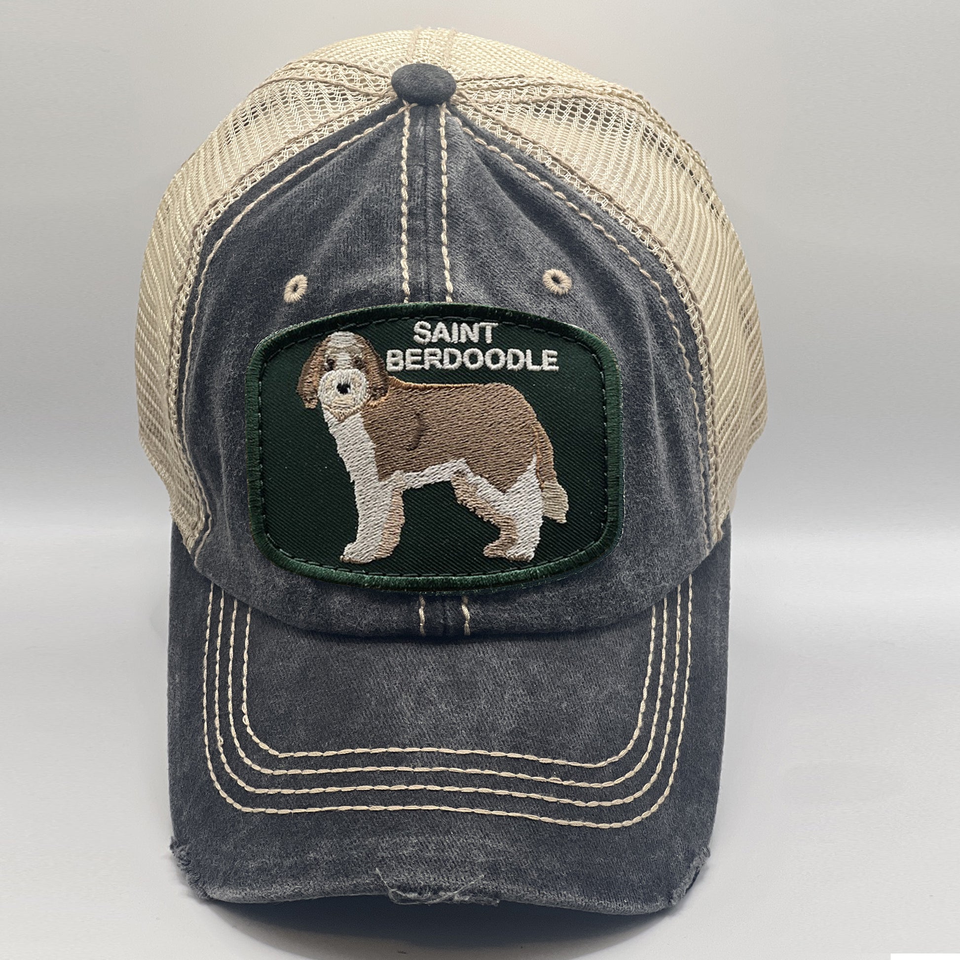 Dog Breed Patches On Hats With Saint Berdoodle 