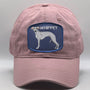 Whippet Custom Dog Patch On A Mom Trucker Hat